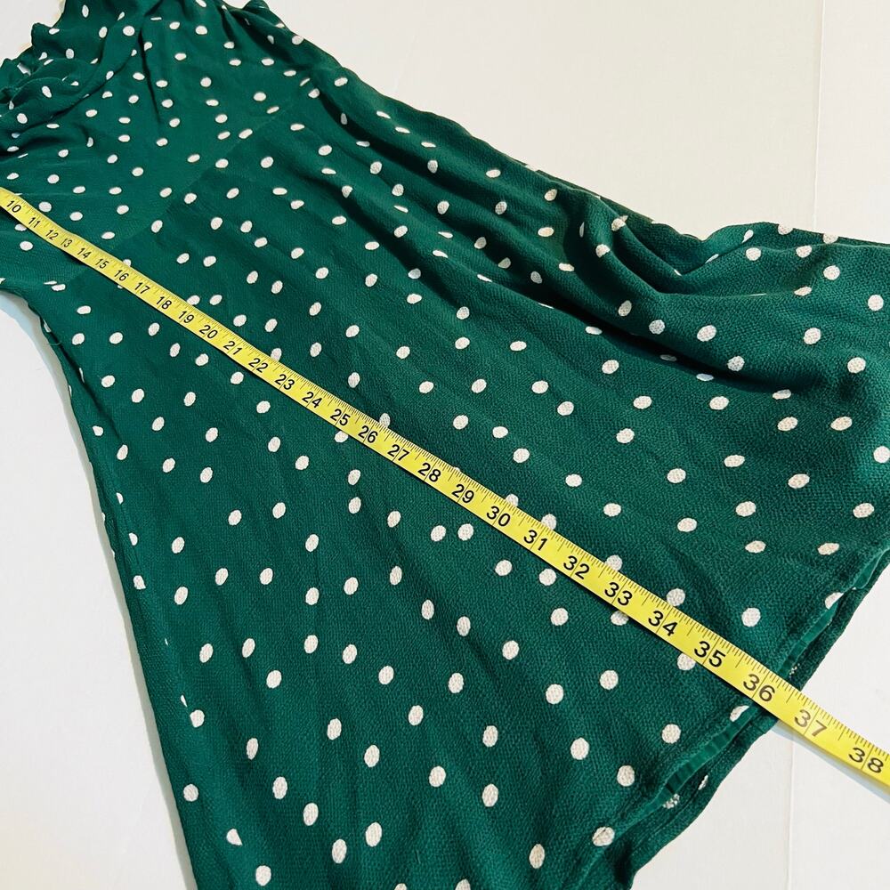 Anthropologie Maeve Betty Polka Dot Cowl Neck Sleeveless Dress Siz 2 Green Cream - Picture 8 of 9